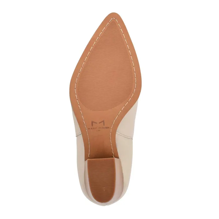 Women Marc Fisher Booties Alva Pointy Toe Bootie Chic Cream Leather