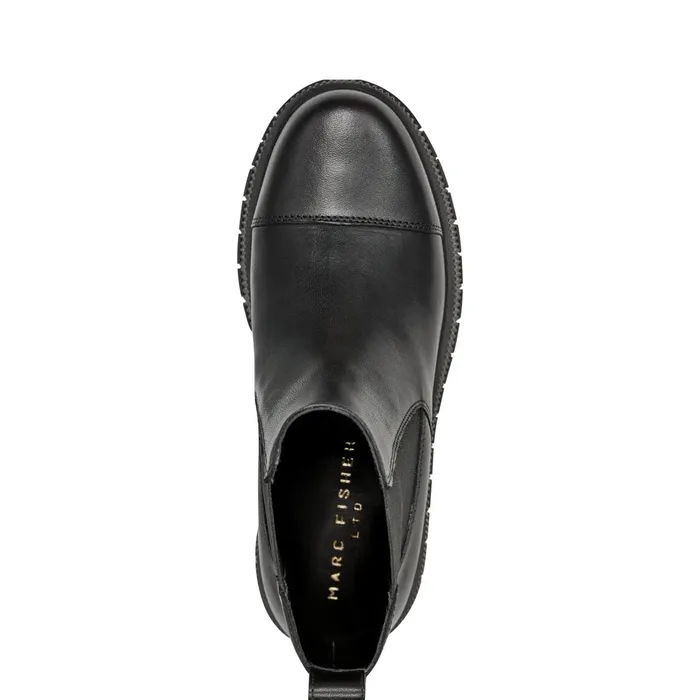 Women Marc Fisher Booties Bermida Lug Sole Bootie Black Leather