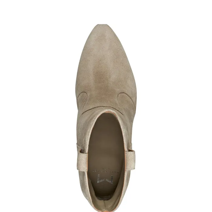 Women Marc Fisher Booties Carissa Heeled Western Bootie Natural Suede