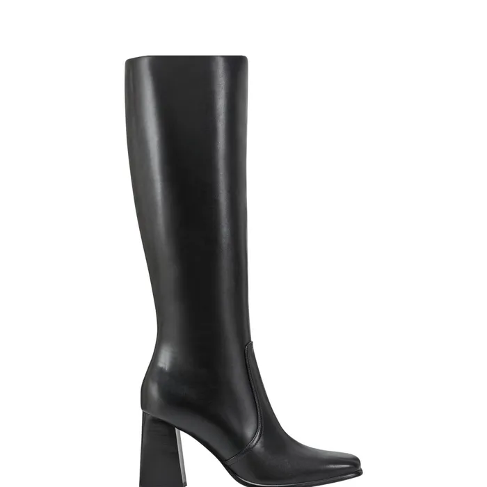 Women Marc Fisher Boots and Booties Dreeam Block Heeled Boot Black Leather