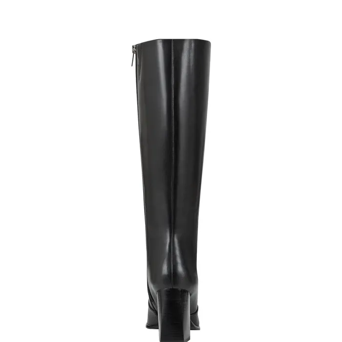 Women Marc Fisher Boots and Booties Dreeam Block Heeled Boot Black Leather