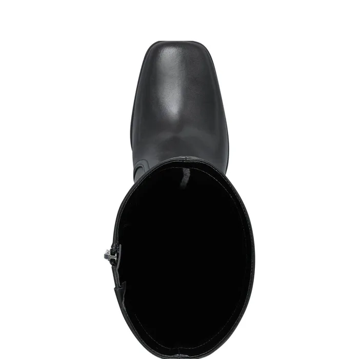 Women Marc Fisher Boots and Booties Dreeam Block Heeled Boot Black Leather