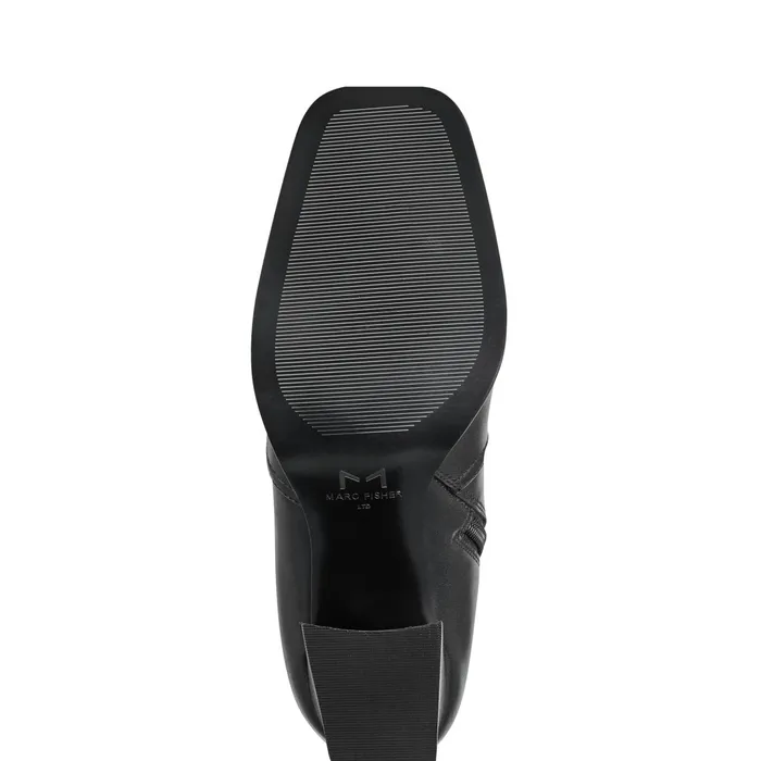 Women Marc Fisher Boots and Booties Dreeam Block Heeled Boot Black Leather
