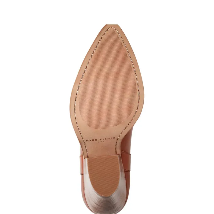 Women Marc Fisher Boots and Booties Marlie Western Bootie Natural Leather