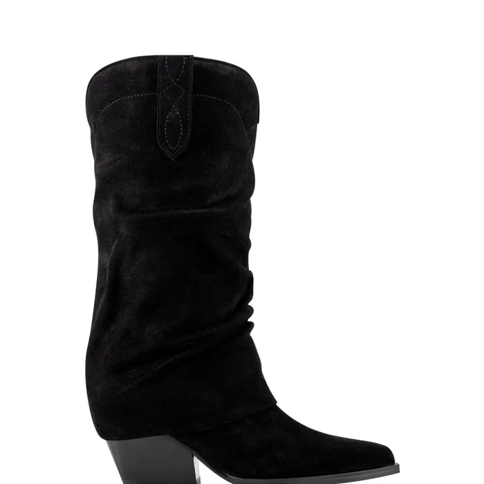 Women Marc Fisher Boots Calysta Block Heel Pointy Toe Boot Black