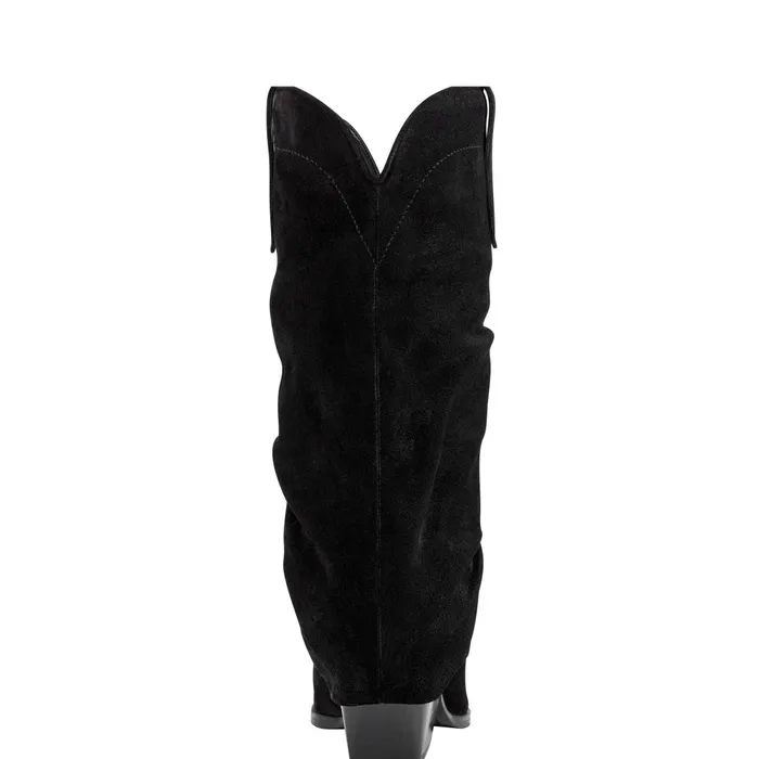 Women Marc Fisher Boots Calysta Block Heel Pointy Toe Boot Black