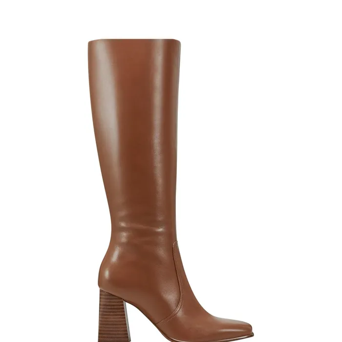 Women Marc Fisher Boots Dreeam Block Heeled Boot Tan Leather