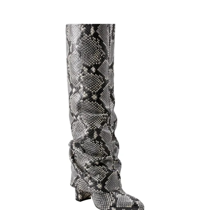 Women Marc Fisher Boots Lalita Foldover Dress Boot Snake Print