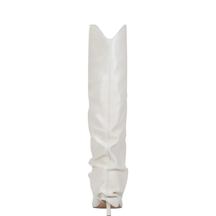 Women Marc Fisher Dress Boots Nairine Foldover Dress Boot White Leather