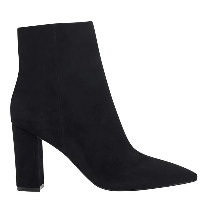 Women Marc Fisher Dress Boots Ulani Heeled Bootie Black Suede