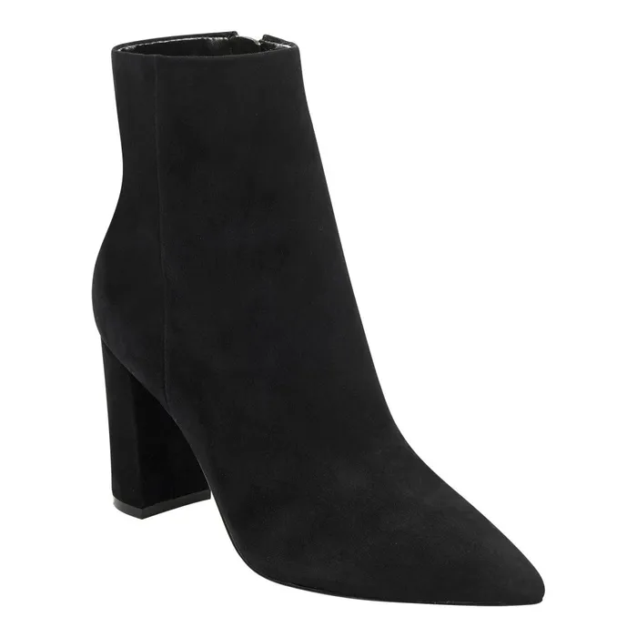 Women Marc Fisher Dress Boots Ulani Heeled Bootie Black Suede