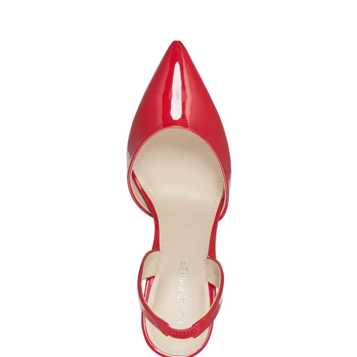 Women Marc Fisher Heels and Pumps Hadya Slingback Pump Medium Red Patent