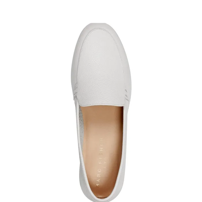 Women Marc Fisher Loafers and Flats Docida Loafer Chic Cream Leather