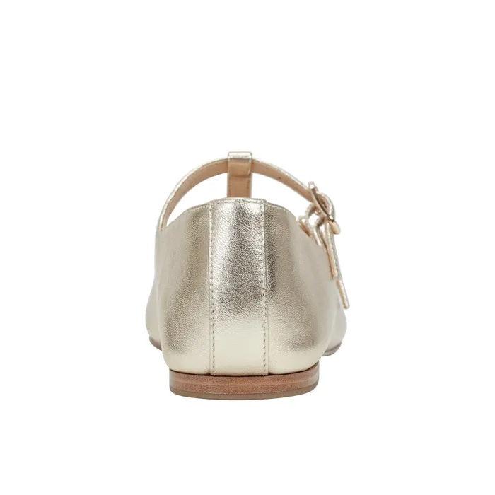 Women Marc Fisher Loafers and Flats Evie Ballet Flat Gold Leather