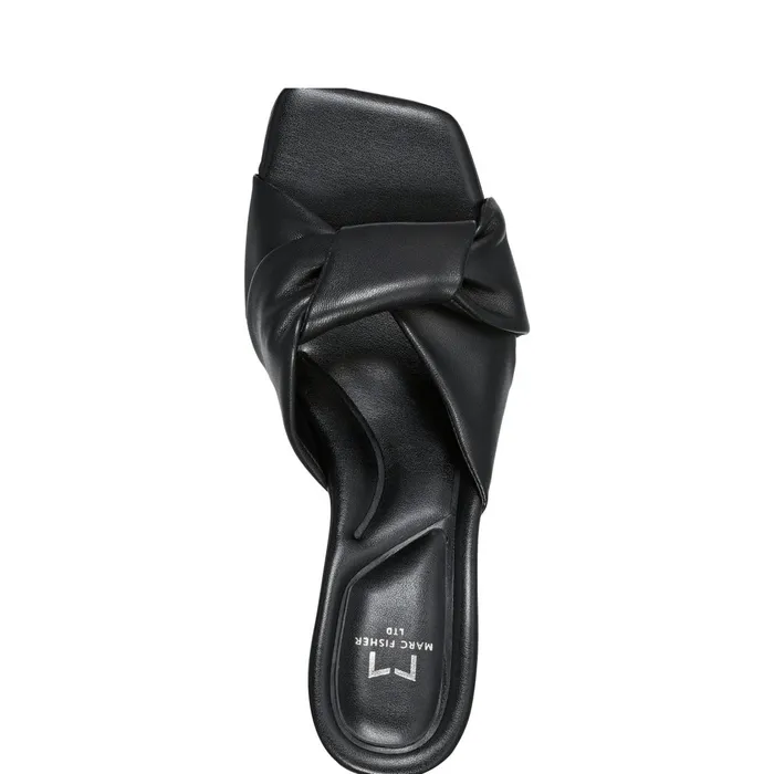 Women Marc Fisher Mules and Slides Calia Block Heel Sandal Black