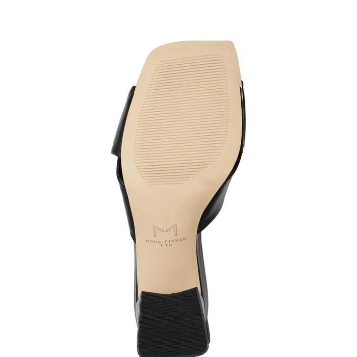 Women Marc Fisher Mules and Slides Calia Block Heel Sandal Black