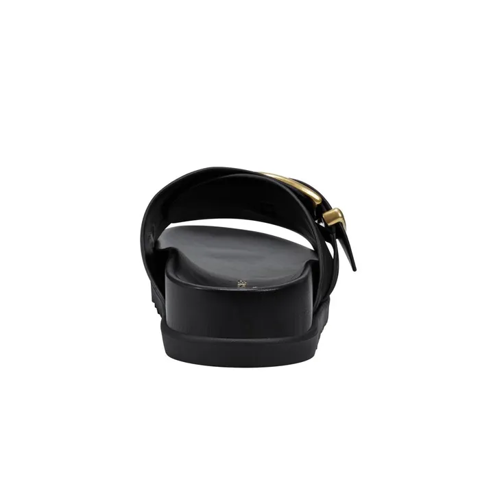 Women Marc Fisher Mules and Slides Hattie Footbed Slide Sandal Black