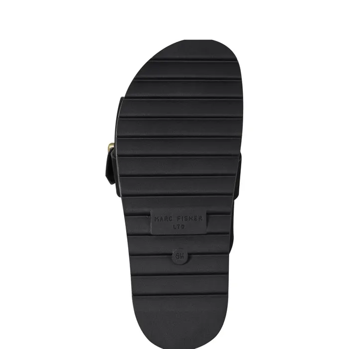 Women Marc Fisher Mules and Slides Hattie Footbed Slide Sandal Black