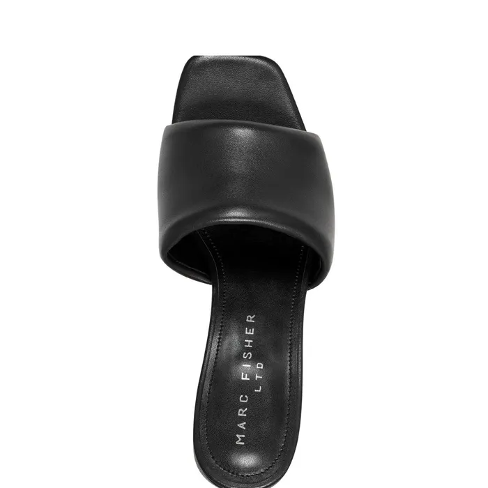 Women Marc Fisher Mules and Slides Nombra Block Heel Slide Sandal Black