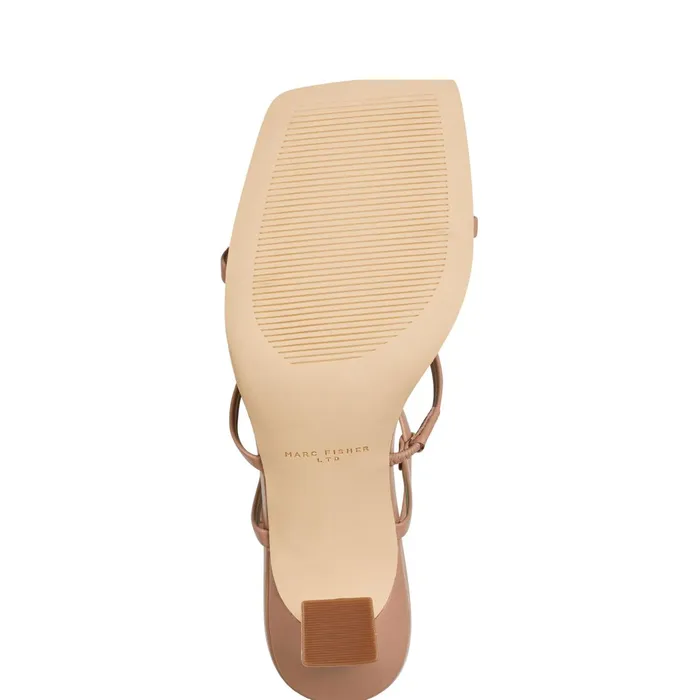 Women Marc Fisher Sandals Dennie Strappy Dress Sandal Natural Leather
