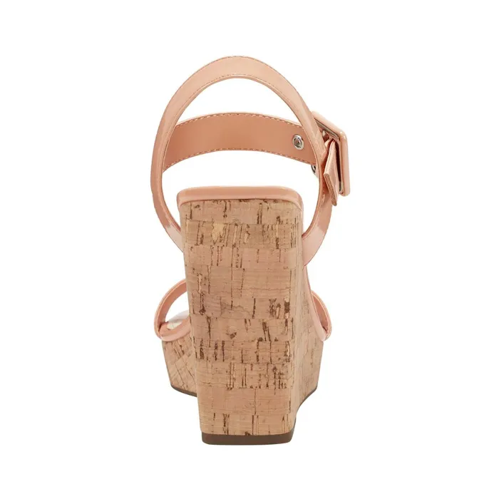 Women Marc Fisher Sandals Lukey Wedge Sandal Orange Patent