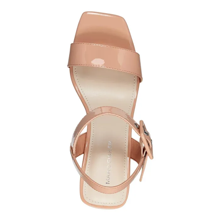 Women Marc Fisher Sandals Lukey Wedge Sandal Orange Patent