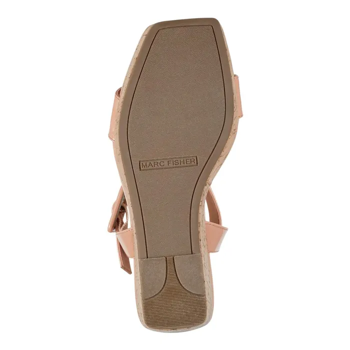 Women Marc Fisher Sandals Lukey Wedge Sandal Orange Patent