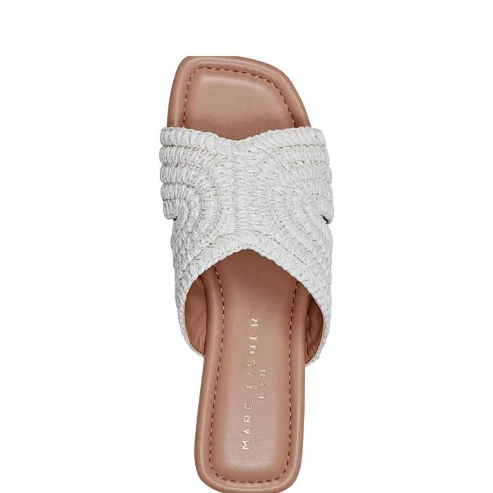 Women Marc Fisher Sandals Narda Flat Sandal White