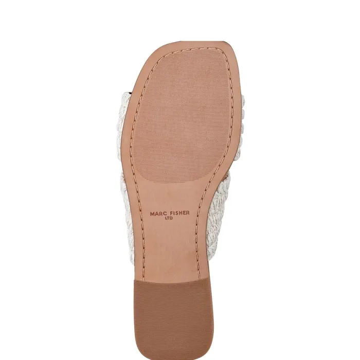Women Marc Fisher Sandals Narda Flat Sandal White