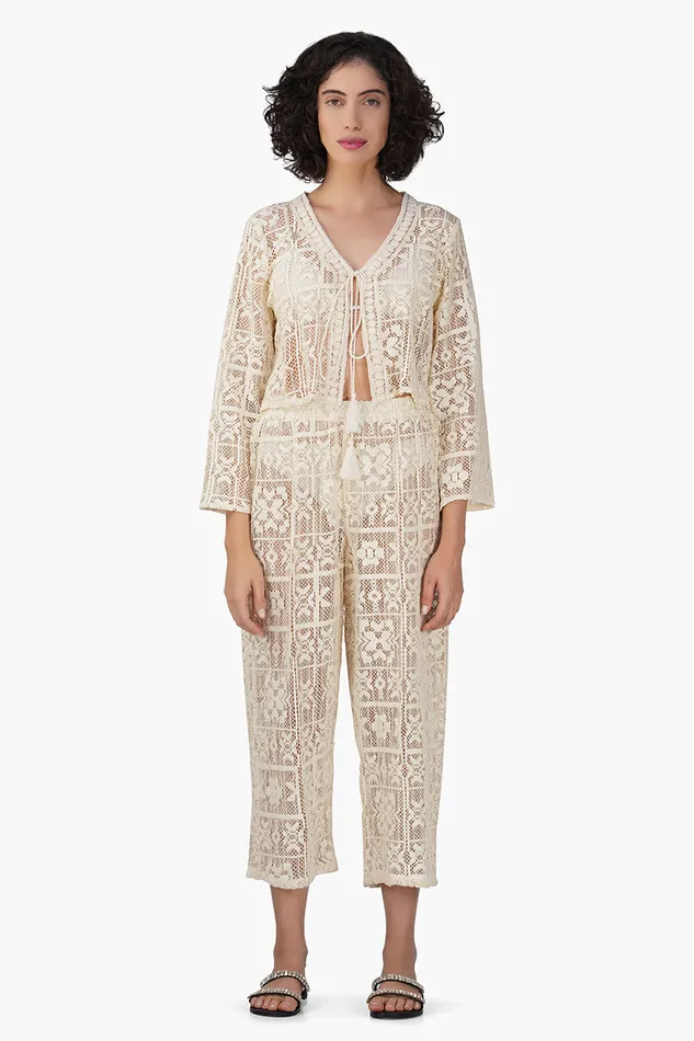 Women Margot Lace Crochet Coord Set Coverups America and Beyond