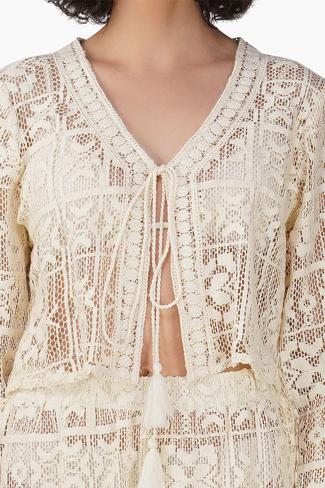 Women Margot Lace Crochet Coord Set Coverups America and Beyond