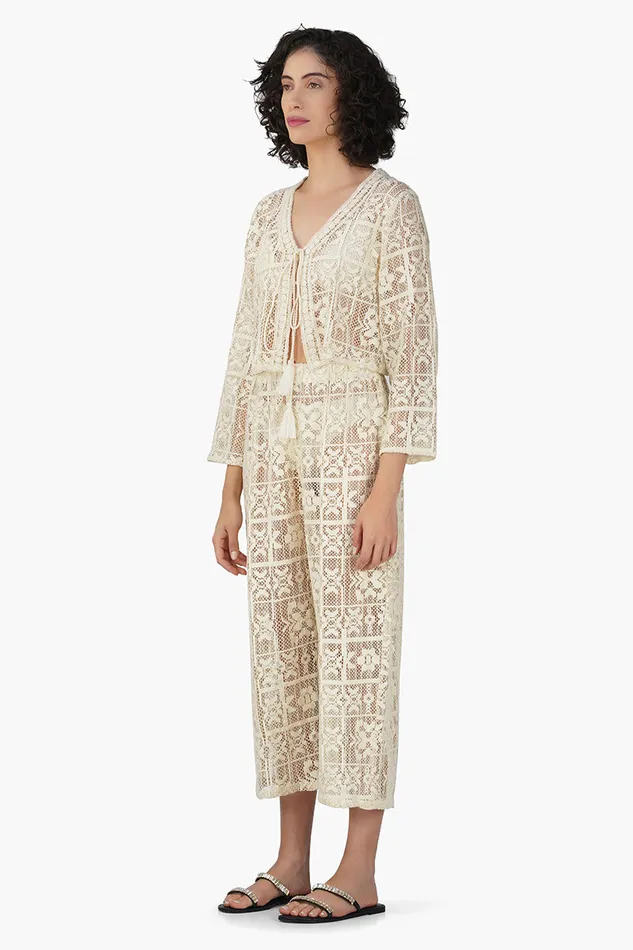 Women Margot Lace Crochet Coord Set Coverups America and Beyond