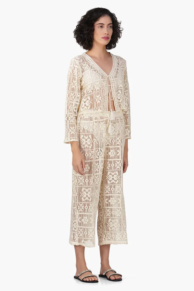 Women Margot Lace Crochet Coord Set Coverups America and Beyond