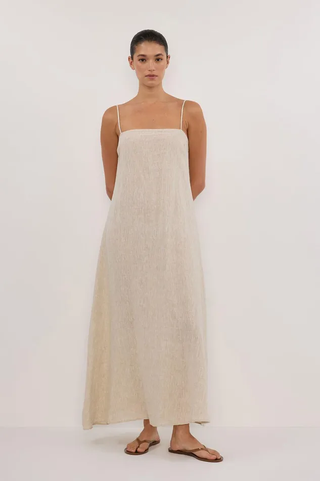Women Maxi Dresses DISSH JEM NATURAL LINEN MAXI DRESS