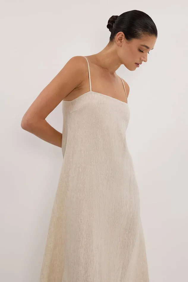 Women Maxi Dresses DISSH JEM NATURAL LINEN MAXI DRESS