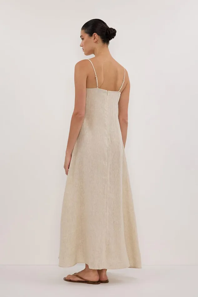 Women Maxi Dresses DISSH JEM NATURAL LINEN MAXI DRESS
