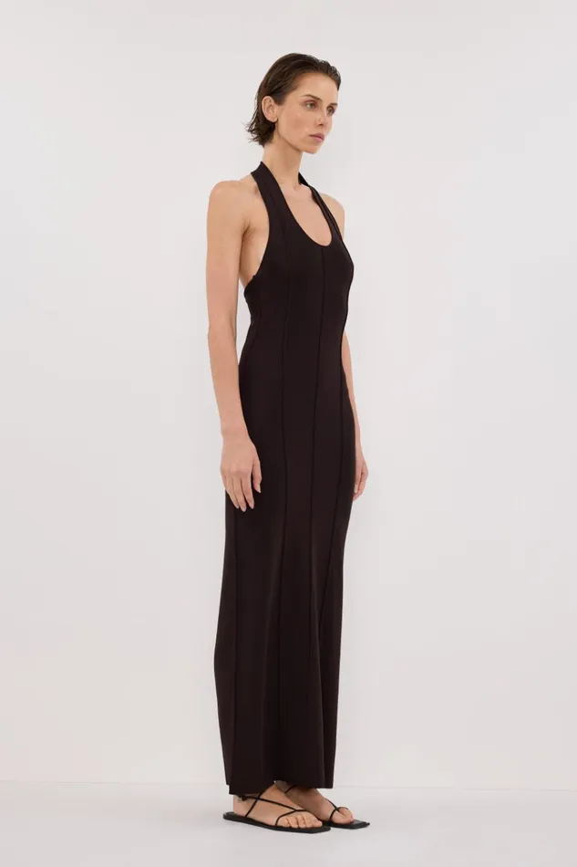 Women Maxi Dresses DISSH LISS BITTER CHOC HALTER MAXI DRESS