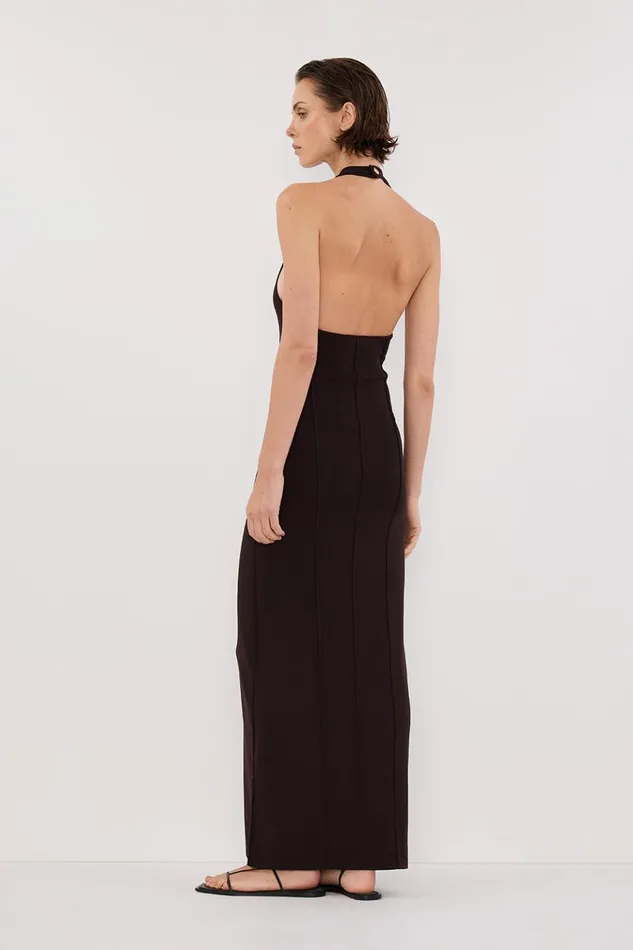 Women Maxi Dresses DISSH LISS BITTER CHOC HALTER MAXI DRESS