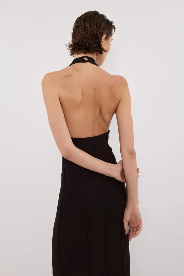 Women Maxi Dresses DISSH LISS BITTER CHOC HALTER MAXI DRESS