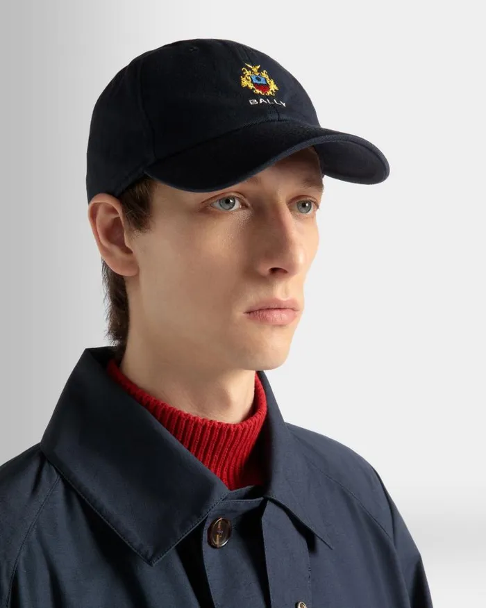WomenMen Bally Gloves and Hats Baseball Hat In Navy Blue Cotton Blue WomenMen Bally Gloves and Hats Baseball Hat In Navy Blue Cotton Blue