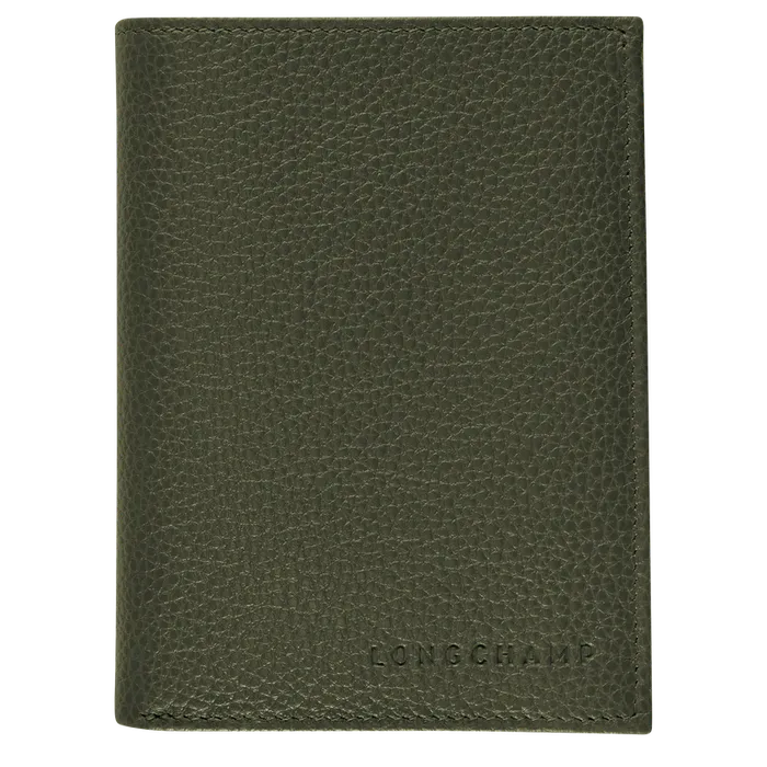 WomenMen Longchamp Le Foulonn Wallet Khaki Wallets