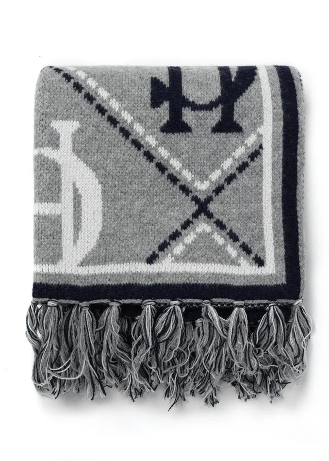 WomenMen Scarves Holland Cooper Monogram Scarf Grey Marl