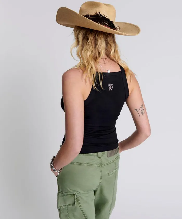 Women MIAMI BAMBOO LOGO TANK BLACK One Teaspoon Tees and Tanks Women MIAMI BAMBOO LOGO TANK BLACK One Teaspoon Tees and Tanks