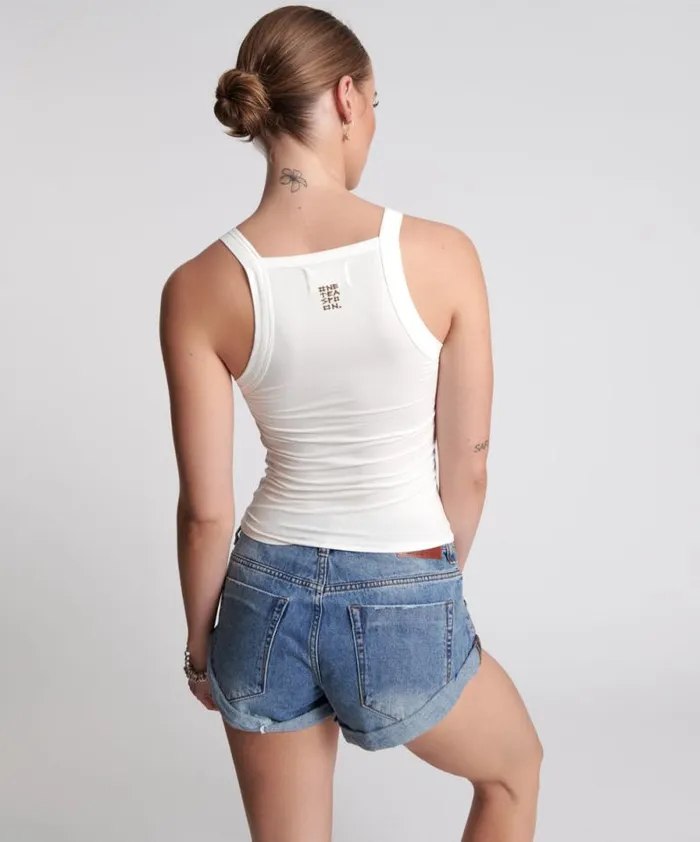 Women MIAMI BAMBOO LOGO TANK WHITE One Teaspoon Tees and Tanks Women MIAMI BAMBOO LOGO TANK WHITE One Teaspoon Tees and Tanks