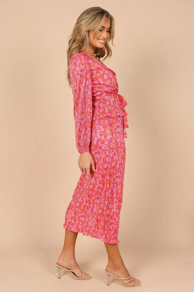 Women Minelli Pleat Top Hot Pink Matching Sets Petal and Pup