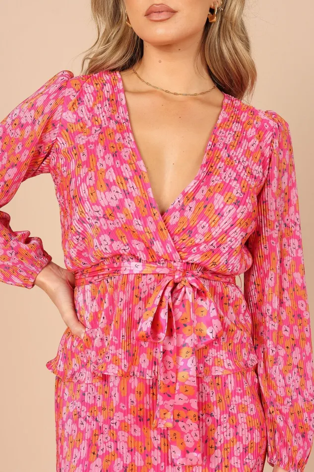 Women Minelli Pleat Top Hot Pink Matching Sets Petal and Pup