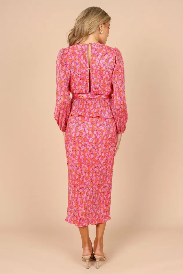 Women Minelli Pleat Top Hot Pink Matching Sets Petal and Pup