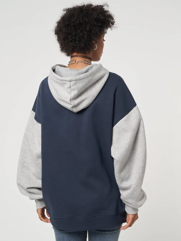 Women Minga London Jackets and Cardigans Minga Logo Zip Up Hoodie In Blue Grey