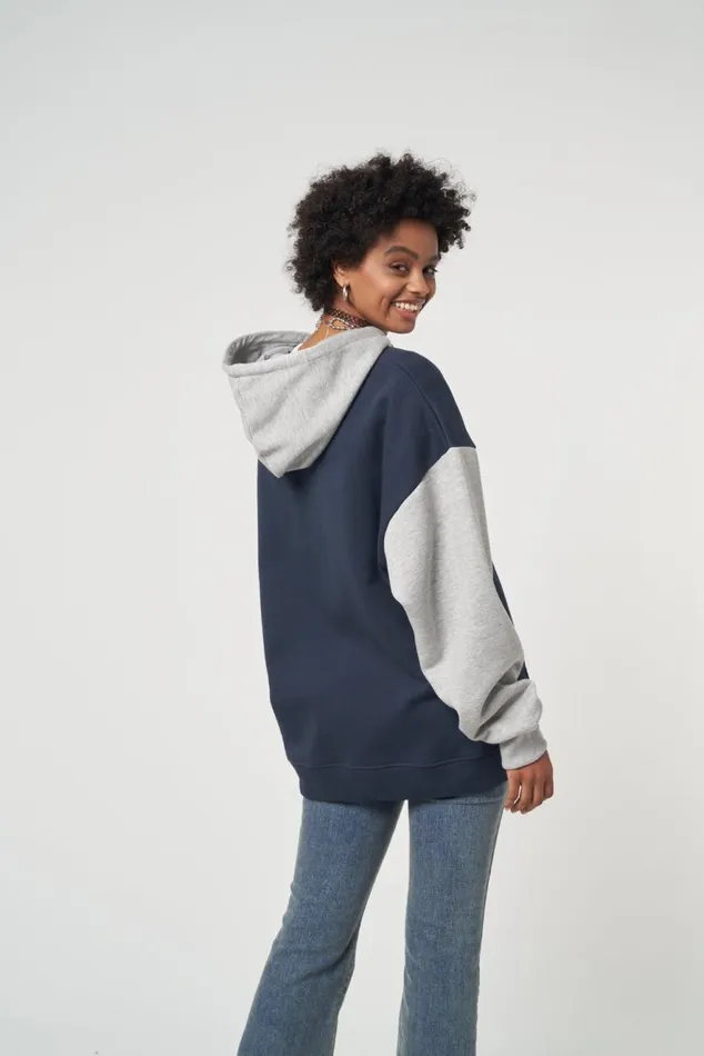 Women Minga London Jackets and Cardigans Minga Logo Zip Up Hoodie In Blue Grey