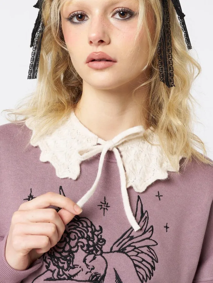 Women Minga London Shop All Soft Ballerina Patterned Frill Knitted Collar